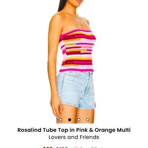 Lovers + Friends Pink and Orange Tube Top
